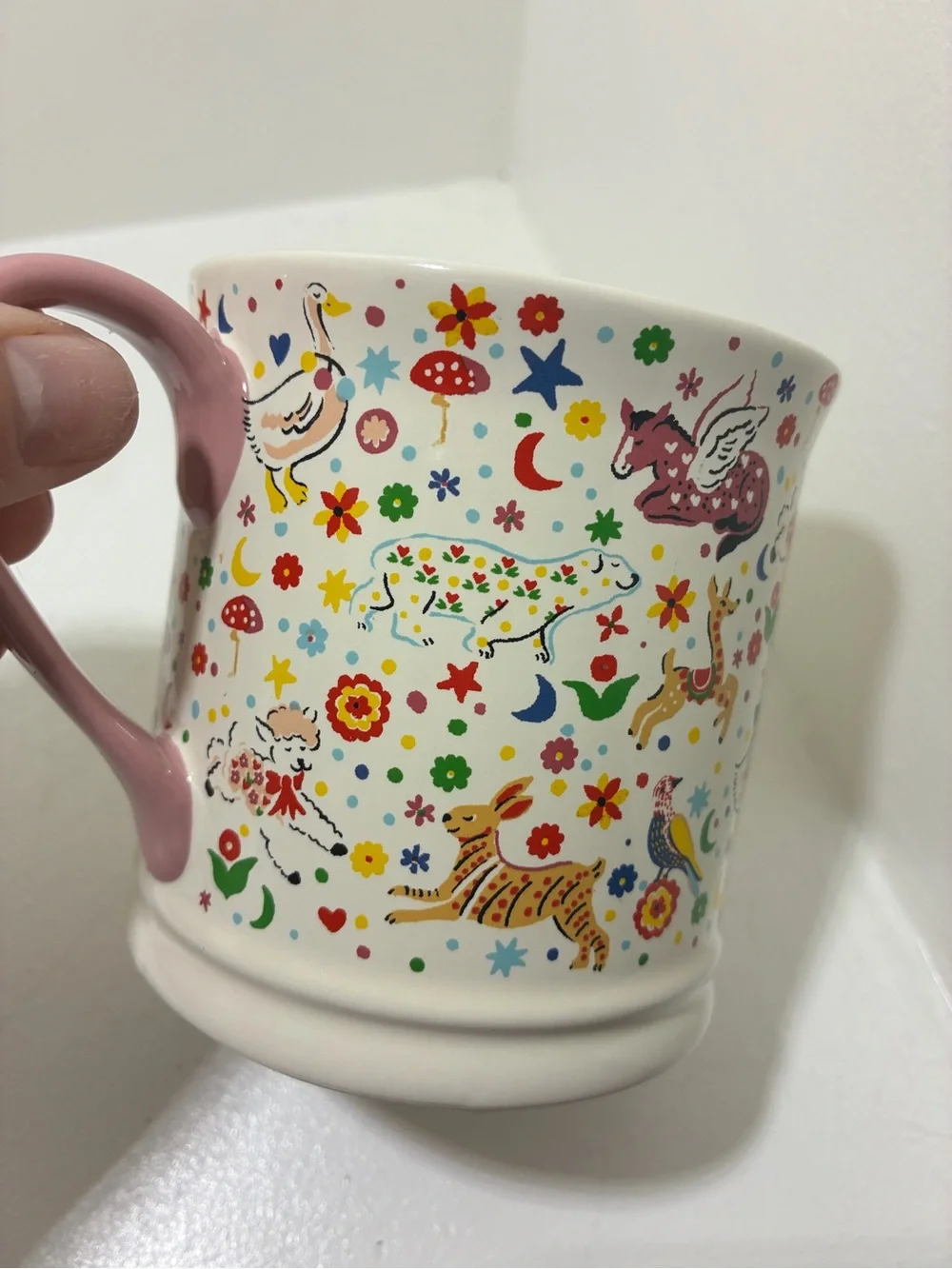 Whimsical Colorful Cartoon animals and floral Coffee Mug by Cath Kidston